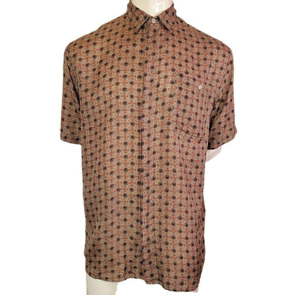 Colore Italia Men's Silk Casual Button Down Shirt (Size M)